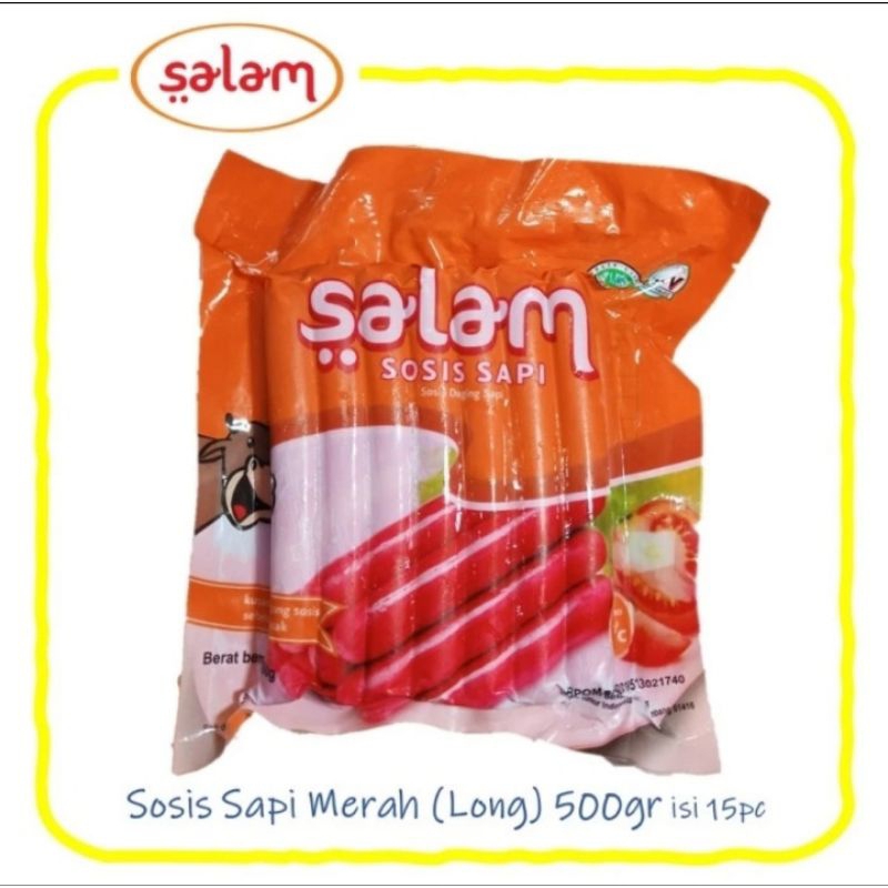 Salam Sosis Sapi Merah (Long) 500Gr isi 15pc