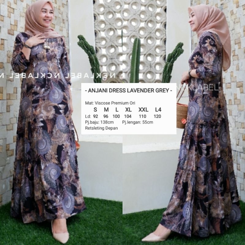 NEW ARRIVAL Ori NCK Label Anjani Dress Bahan Viscose Premium Free Size