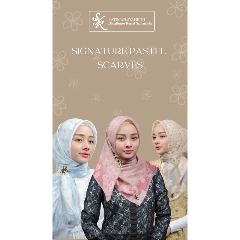 FATIMAH SYAHRINI SEGI EMPAT Signature pastel scarves