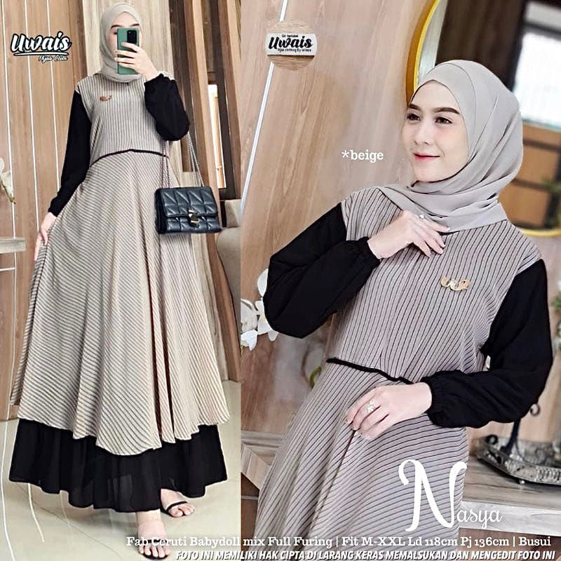 Serra Dress Ld110 - Gamis Ceruty Full Furing Babydoll Premium / Bonita Maxy Benita maxy 516-7099