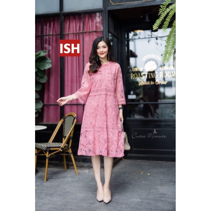 premium dress brokat pesta wanita cutie minute import bangkok