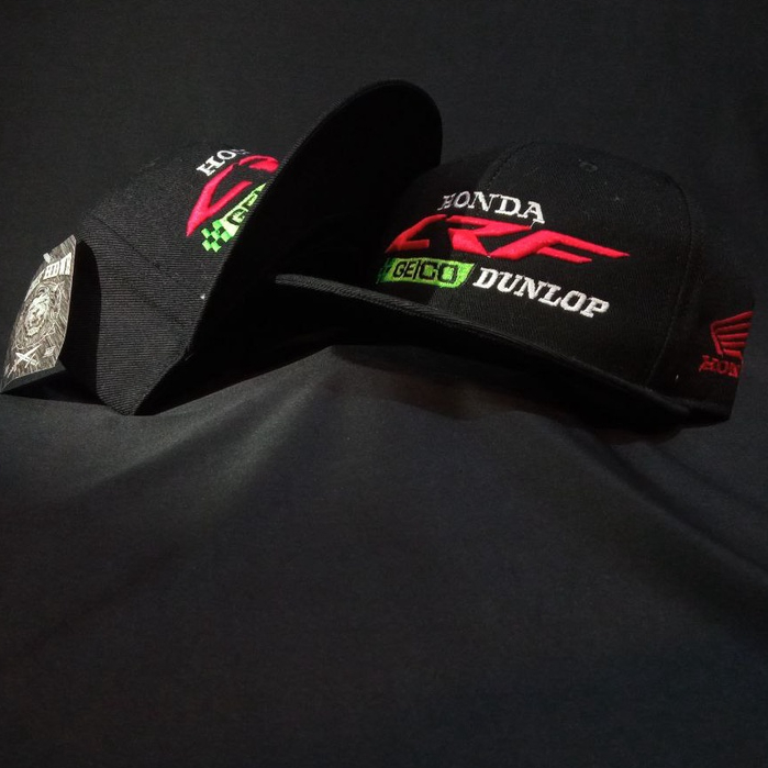 Topi CRF Full Hitam/ 213/ Topi Snapback/ Topi racing/ Topi hiphop/ Topi motocross/Topi SuperMoto