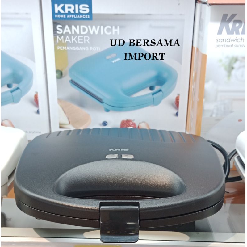 KRIS Toaster Sandwich 2 Slice 750W/Alat Panggang Roti Hitam