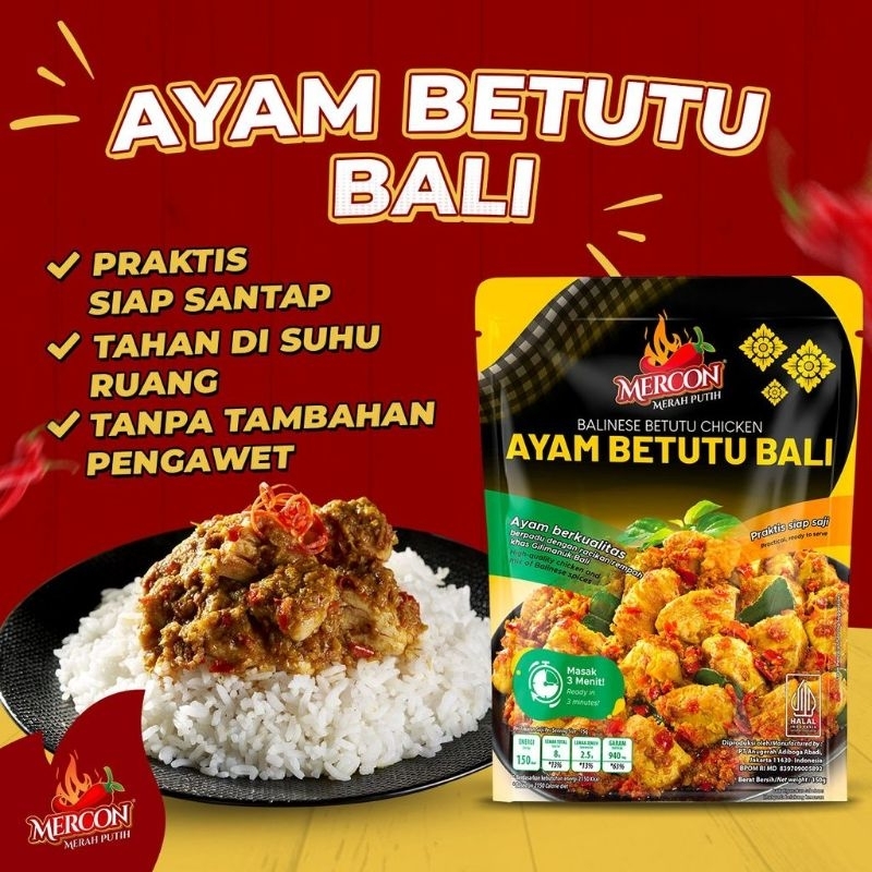 

Ayam betutu Bali lauk siap saji 150gr