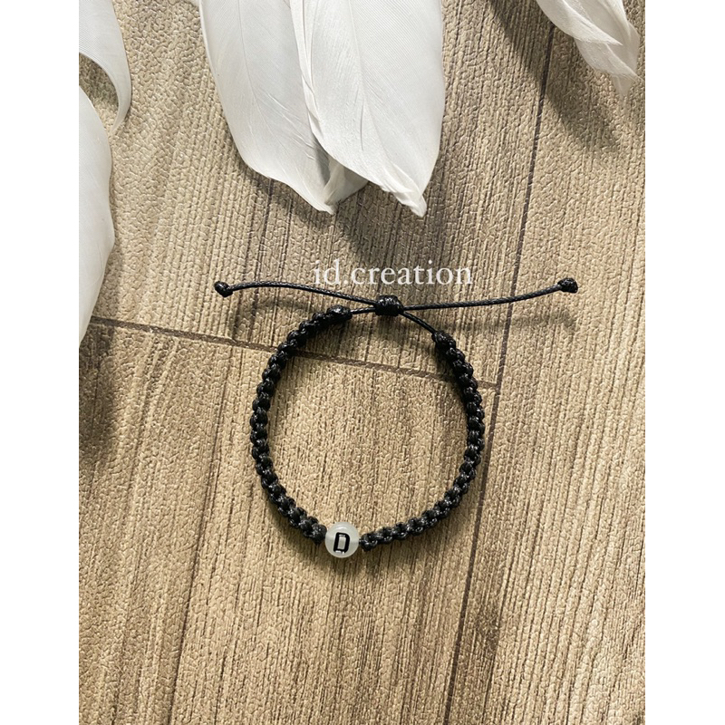 Gelang Glow In The Dark inisial Huruf A-Z bisa nyala Gelang Anyam Tali korea 1mm