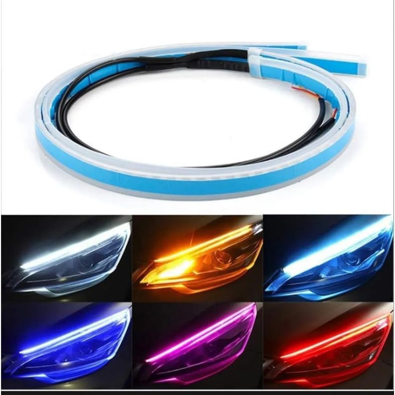 Lampu Alis LED Slim Alis DRL 30CM Fleksibel waterproof ukuran 30cm 2 mode running motor mobil ANTSHOOP