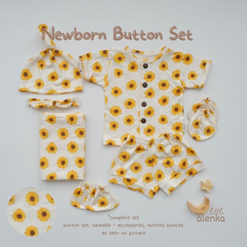 Alenka - Newborn Button Set / Setelan Baju Bayi (Kancing)