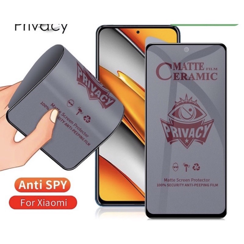 anti gores anti spy privacy/matte ceramic xiaomi redmi note 12 pro note 12 note 11 pro note 10 pro note 9 pro note 8 pro note 7 pro Mi 12T pro Mi-12T 10A 10C 9A 9C 9T 8A pro A1 anti gores kaca fullayar