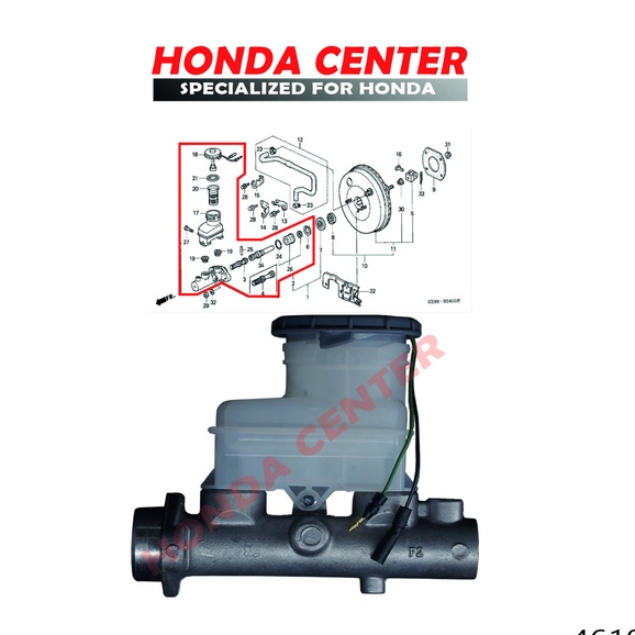 master sentral central rem brake master BM assy honda city old pesona city z 1996 1997 1998 1999 2000 2001 2002