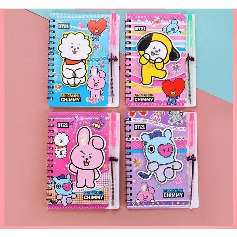 

MEMO BUKU SPIRAL + PULPEN KARAKTER BT21 LOL FLAMINGGO