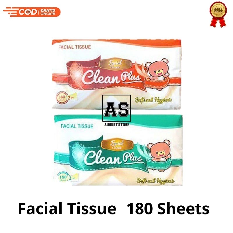 Tissue Facial Cleanplus 180 Sheets 2 Ply