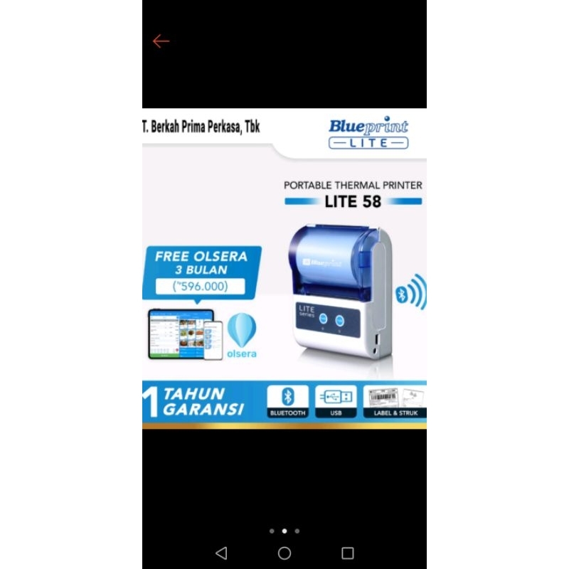 Printer thermal bluetooth