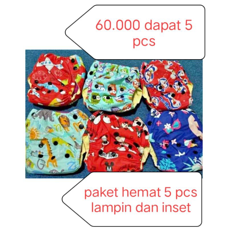 paket hemat 12 pcs Clody bayi / popok bayi cuci ulang snap pingir