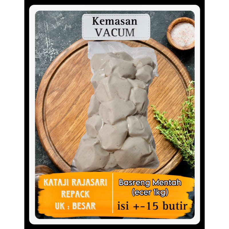 1 Kg Basreng Mentah Asli Bandung Vacuum isi+-15butir(BESAR)TIDAK ALOT/KERAS