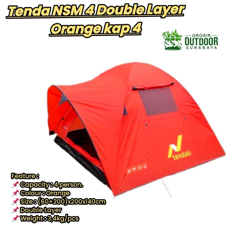 Tenda NSM 4 tendaki great outdoor kapasitas 4 orang 4p 4 person double layer  / Tenda Camping nsm 4