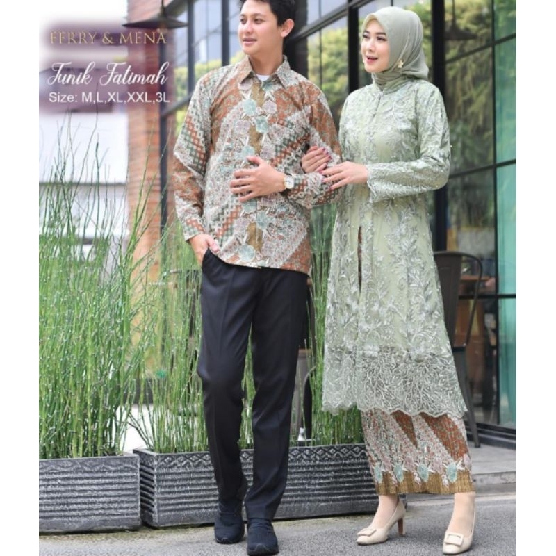 couple kebaya tunik fatimah / kebaya modern / kebaya busui / kebaya jumbo / kebaya ibu besan / coupl