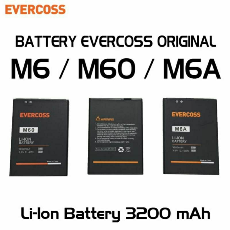 Baterai Evercoss M60 U6 M6 U6C M6A Original 100%