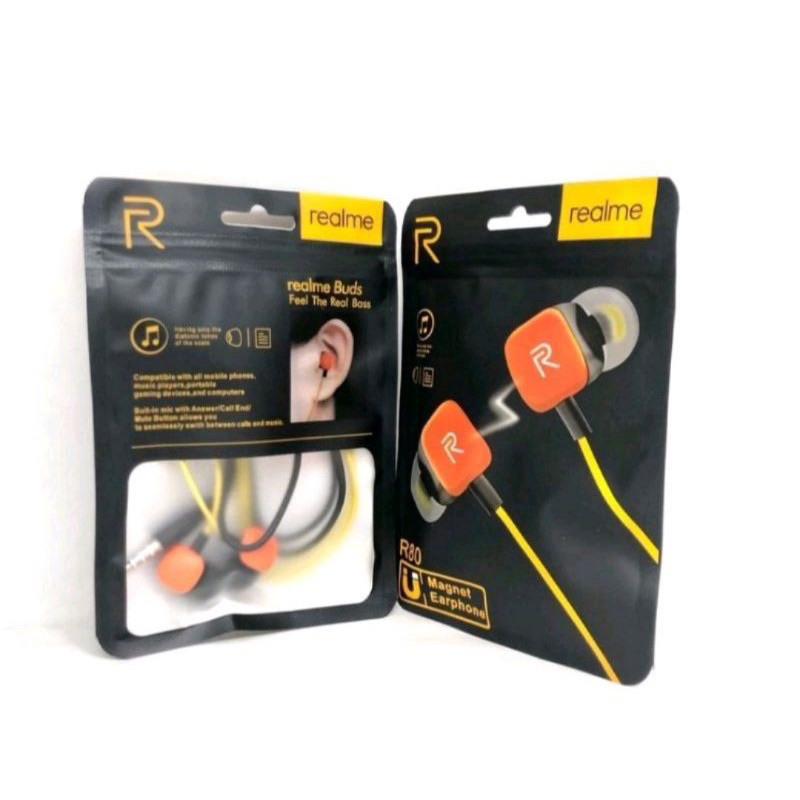 Headset Realme With Mic Earphone super bass