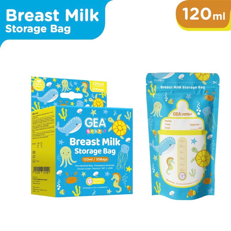 GEA BABY Kantong Asi 120ml Profession Boy &amp; Girl Breast Milk Storage Bag