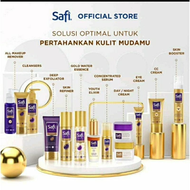 Safi Age Defy Series l Day Night Cream 25gr 40gr l Gold Water 30mL 100mL l Youth Elixir l Serum Essence l Gold Water l Make Up Remover l Skin Refiner l Skin Booster l Cream Cleanser 50g 100g l Deep Moisturizer l Deep Exfoliating