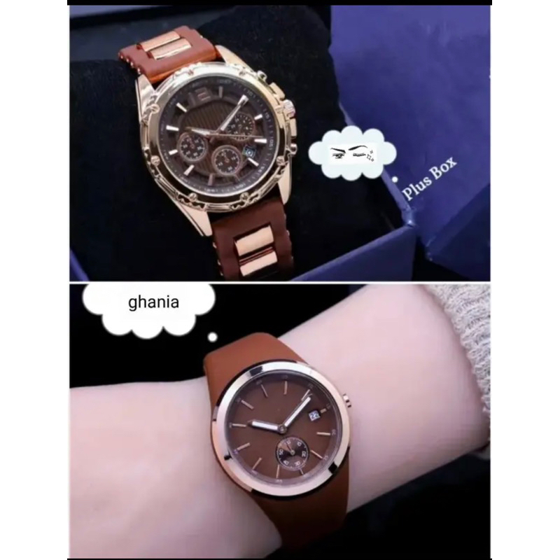 (Grosir)Jam Tangan Wanita Buy1/Get1 GuesRing+Gues Tanggal Tanggal Aktif Strap Rubber/Karet(Dikirim Jakarta)