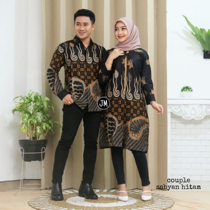 Tunik Batik Couple Modern M L XL XXL Set Pakai Couple Batik Atasan Batik Tunik Wanita Kantor