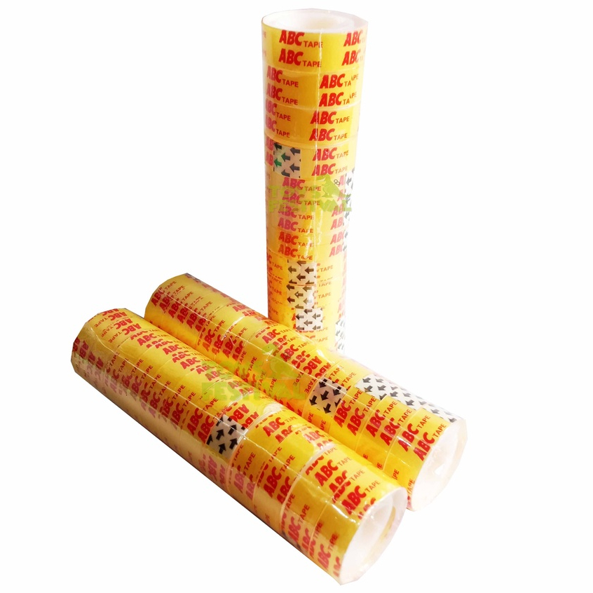 1 Lusin/12 roll Isolasi Isolatip Selotip Tape Bening Ukuran Kecil