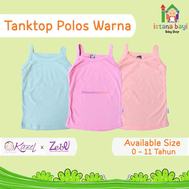 KAZEL SINGLET - Kazel Tanktop Dalam Warna 0-5 Tahun isi 3Pcs/ Tanktop Warna Anak Perempuan