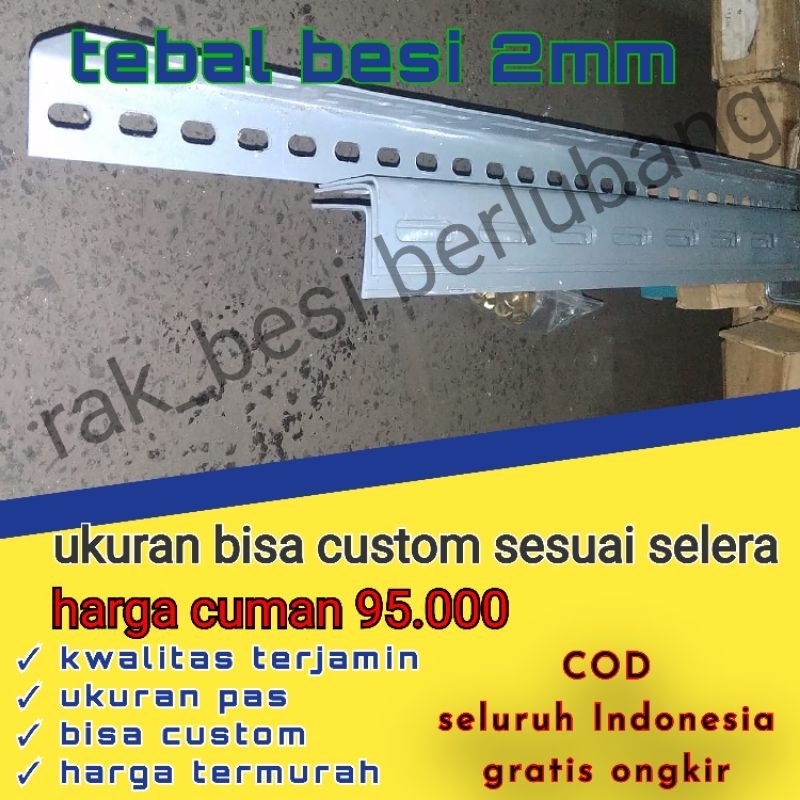 besi siku lubang tebal 2mm panjang 3meter buat rak siku lubang serbaguna