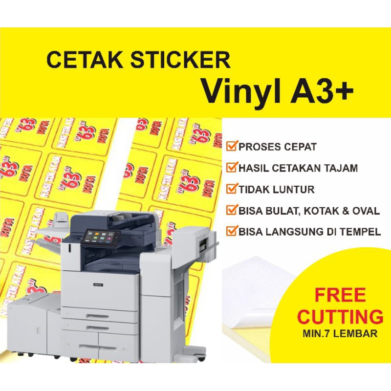 

Cetak seticker vynil A3+ custom kiss cut kirim file ada dideskripsi