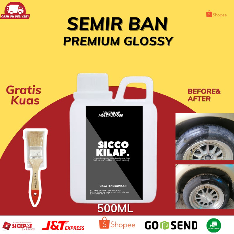 Semir ban motor dan mobil premium mengkilapkan glossy 500ml