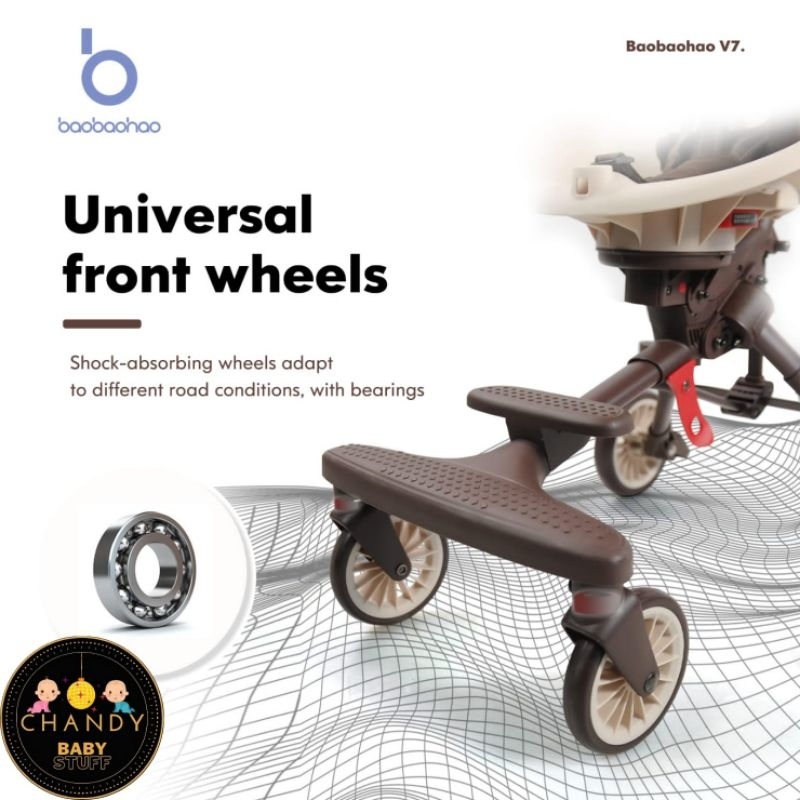 BAOBAOHAO MAGIC STROLLER BABY V7 BISA BERPUTAR 360°