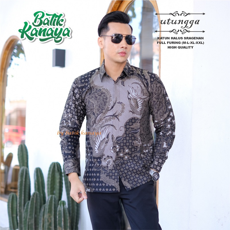 UTUNGGA batik pria lengan panjang Full Furing Bahan Katun Sragenan by Kanaya