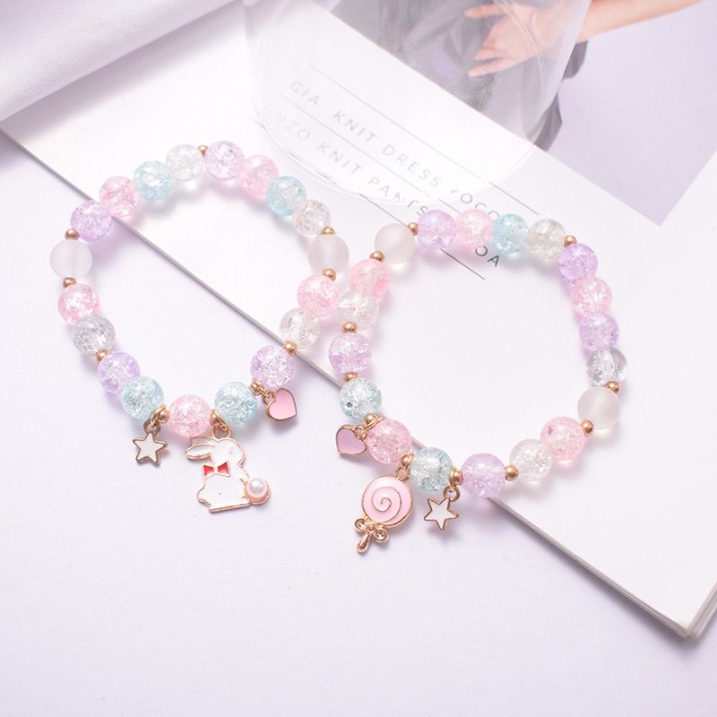 Delunashop_Acc Gelang tangan Unicorn Pearl Anak Premium Korea Pink Kado Pink Lucu Ulang Tahun Perempuan