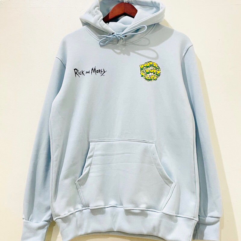 HOODIE H&M RICK AND MORTY BLUE PORTAL BOYZ