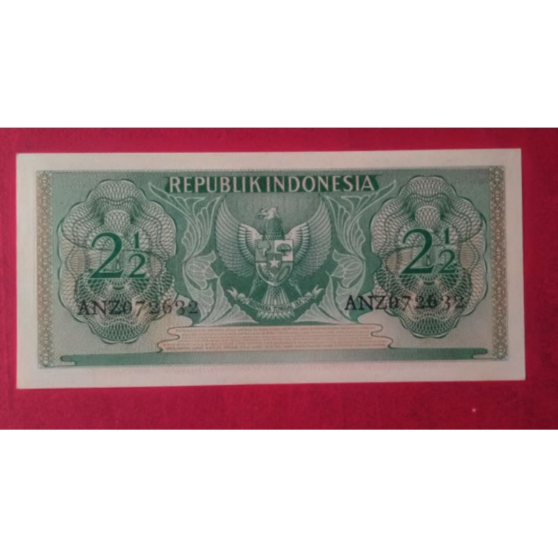 Uang Kuno Indonesia 2½ Rupiah 1954 UNC
