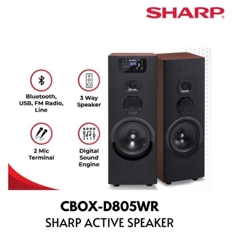 Speaker Aktif Sharp CBOX-D805WR | CBOX-D805 WR CBOXD805WR CBOXD805