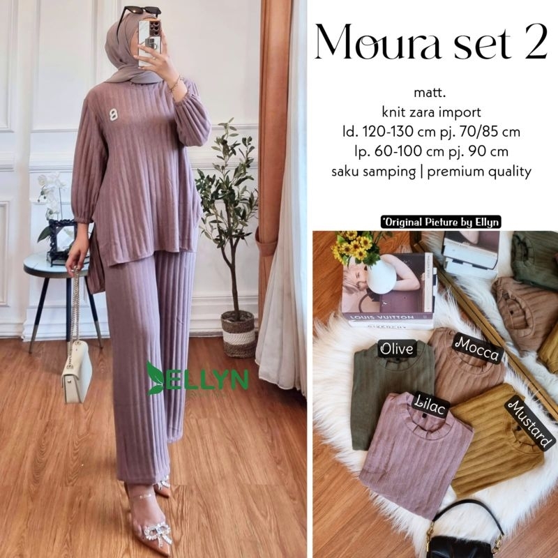 Setelan Celana Moura Setcel Dewasa Setcel Cewek Setcel Kekinian Knit LD 120-130cm