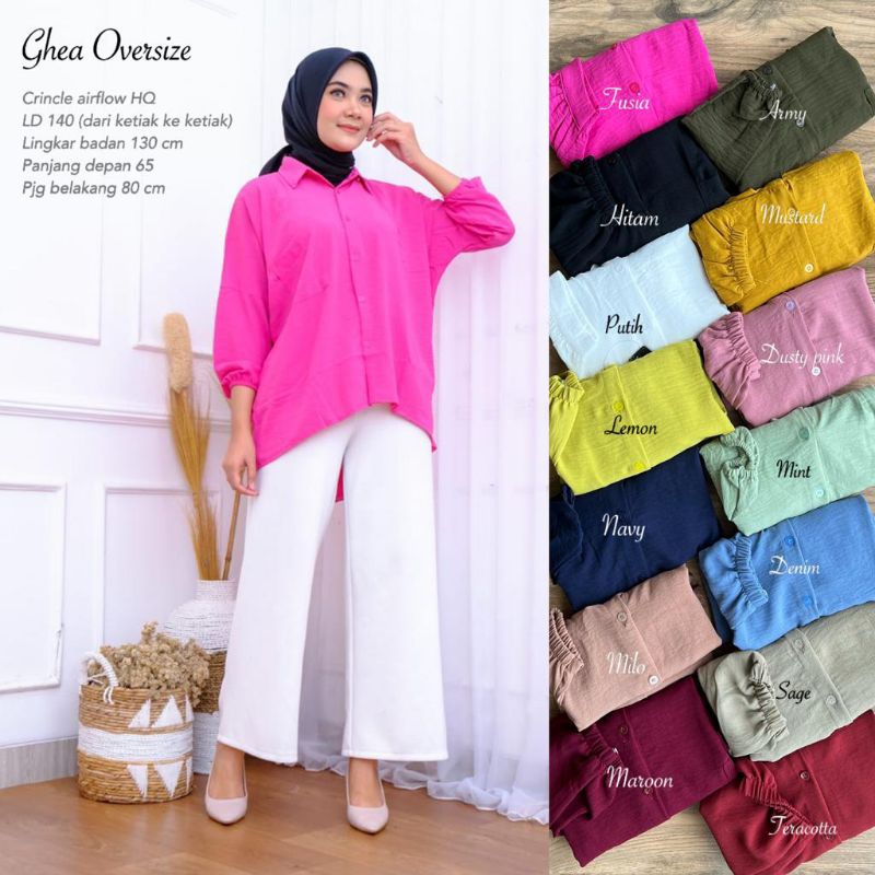 Kemeja OVERSIZE JUMBO Airflow - Ghea Blouse //JF444