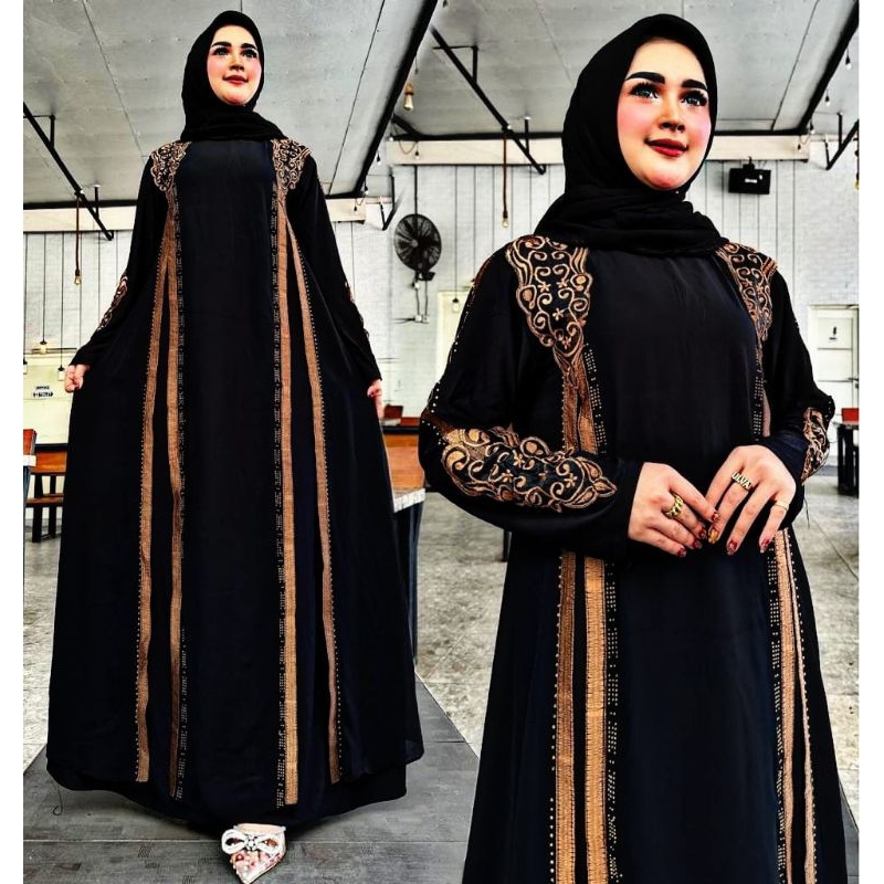 GAMIS ABAYA TURKEY BORDIR MALIKA LURUS