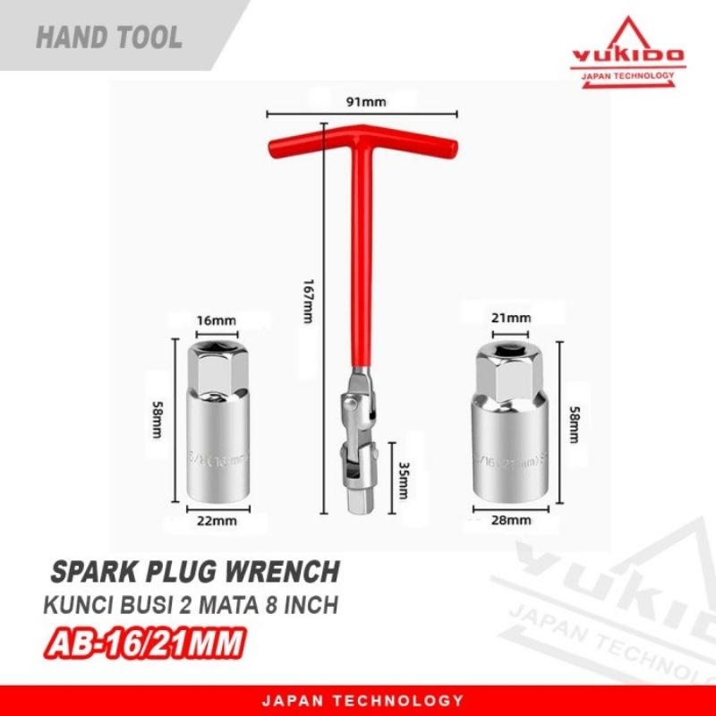 KTP Spark Plug Wrench Kunci Busi Flexible Set 16mm &amp; 21mm Lengkap Untuk Motor Mobil Murah 3 in 1