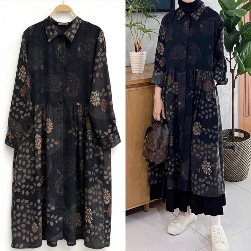 Ella Tunik Black & Mocca by Mahara.id
