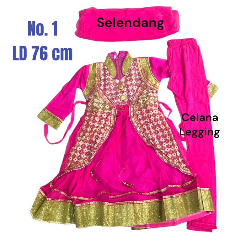 Setelan Baju Kurti Anarkali Anak Perempuan / Dress India Anak Wanita / Dress Baju Lebaran Anak / Baju Pesta Anak India / Busana Anak Wanita