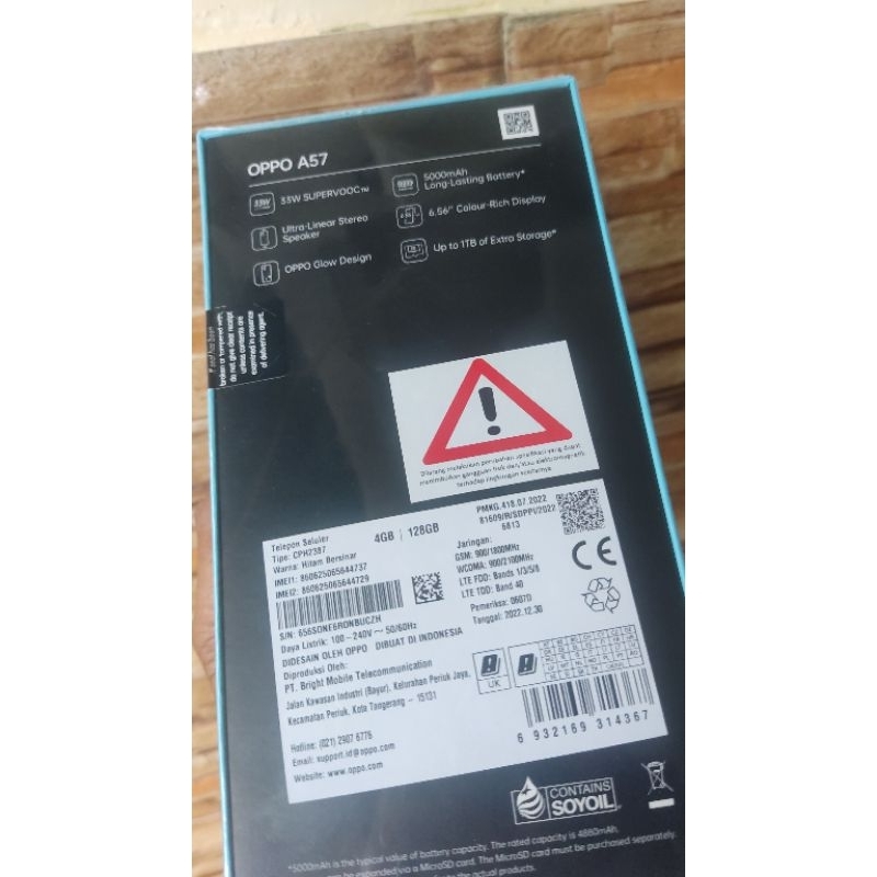 oppo a57 baru ram 4/128 giga
