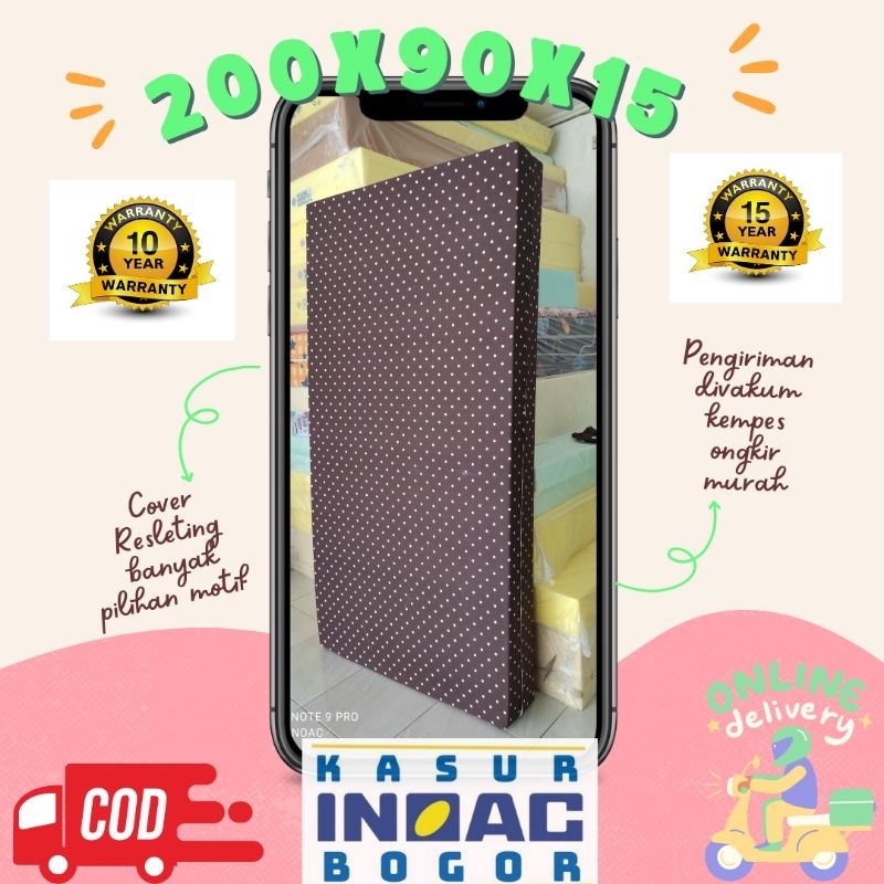 Kasur Busa INOAC Single uk 200x90x15cm Garansi Anti Kempes 10-15tahun