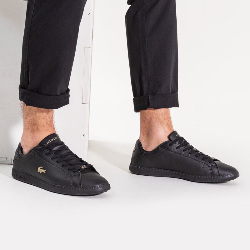 SEPATU LACOSTE GARDUATE LEATHER FULL BLACK ORIGINAL