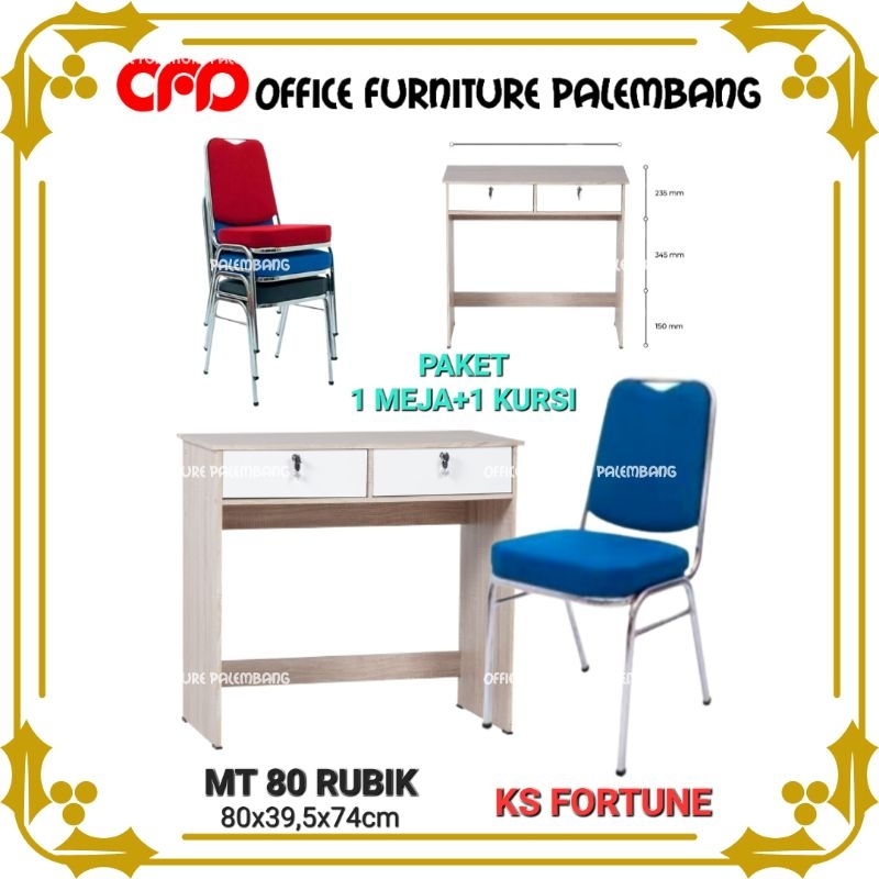 paket meja tulis olympic MT 80 RUBIK kursi susun ks fortune meja kerja meja kantor kursi kantor