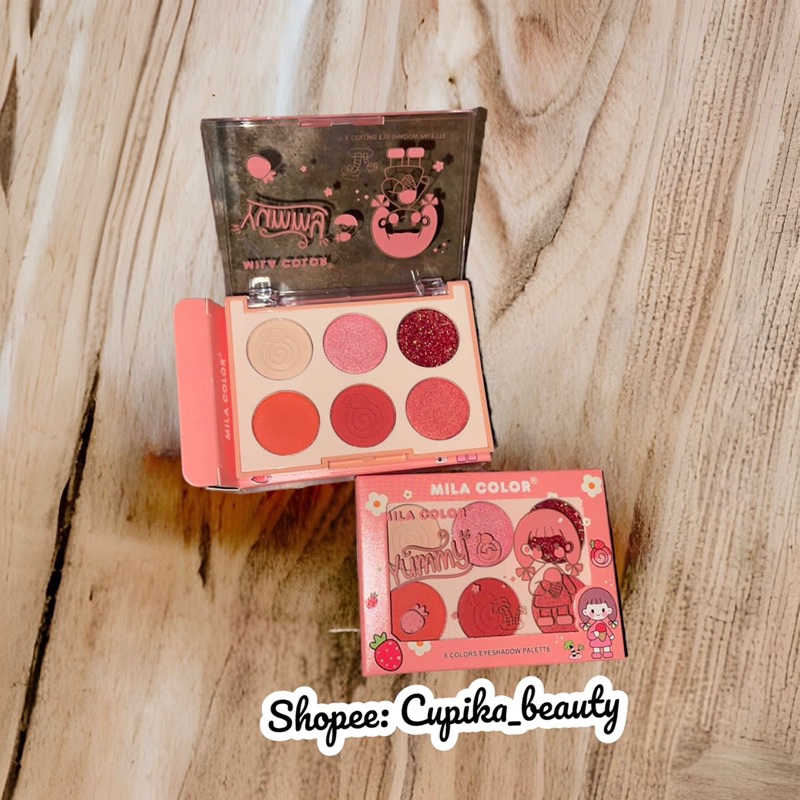 serba serbi eyeshadow palette mila color || pallete eyeshadow milla color || watermelon || peach blush on