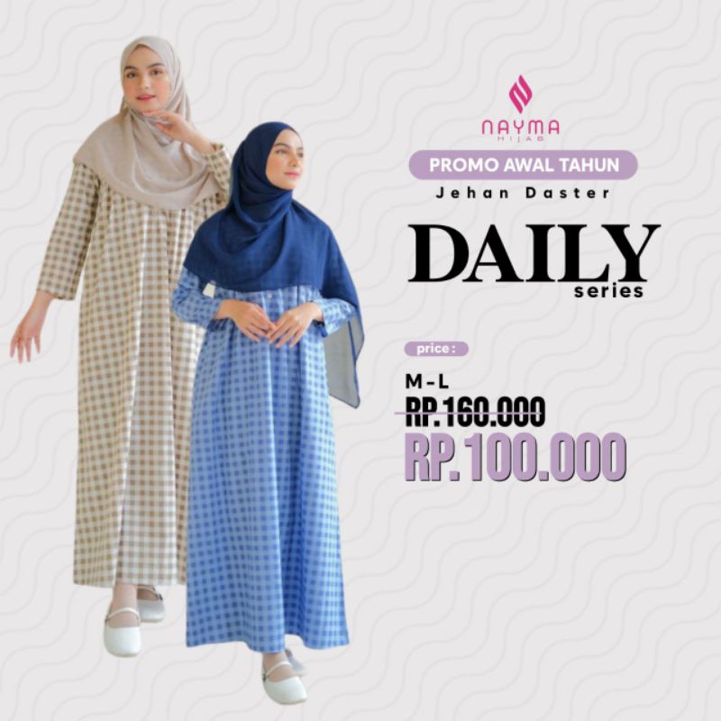 JEHAN DASTER / DASTER DEWASA / MOTIF KOTAK / KATUN JEPANG TOKAI BY NAYMA HIJAB