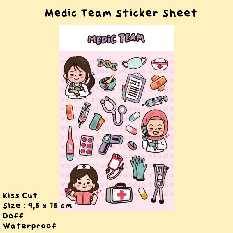 

Sticker Tema Dokter / Medic Team Sticker Set / Sticker Sheet Profesi Dokter Suster / Sticker Tumblr / Sticker Deco Kedokteran / Sticker Aesthetics